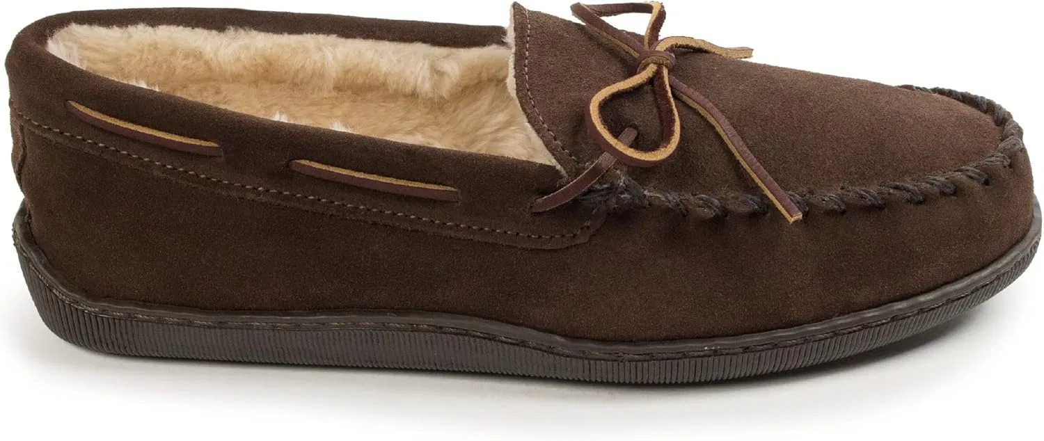Мужские мокасины Minnetonka с ворсистой подкладкой и жесткой подошвой, Chocolate Brown
