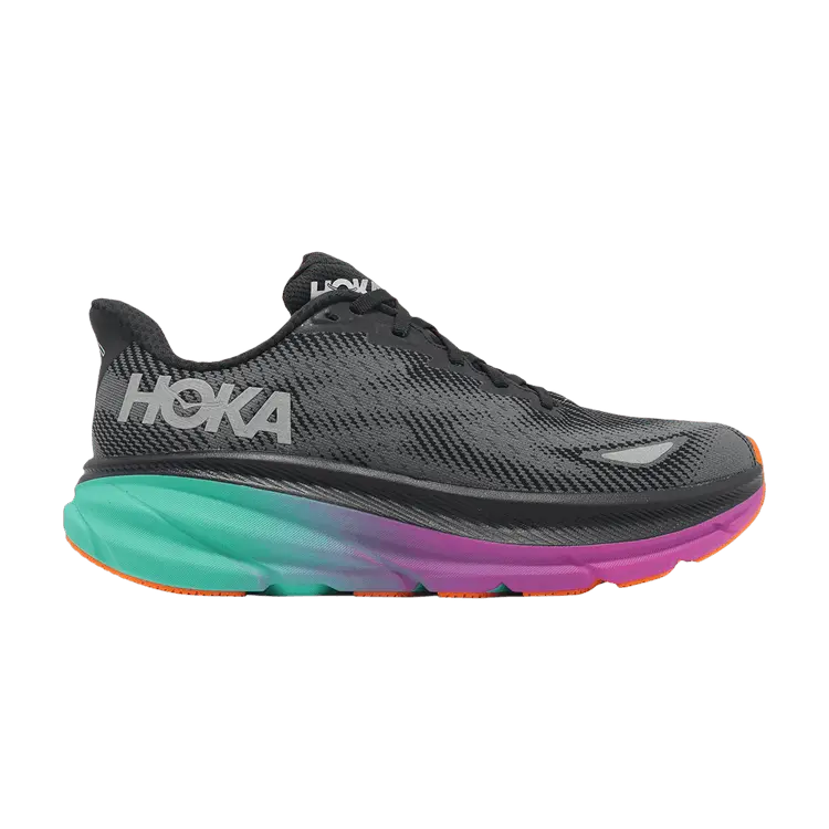 

Кроссовки HOKA Wmns Clifton 9 GORE-TEX Black Electric Aqua, черный