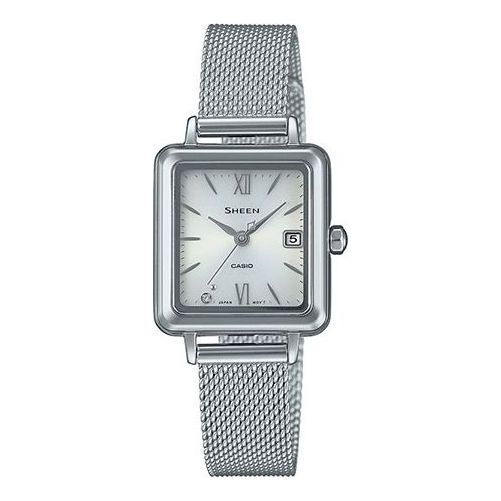 

Часы CASIO SHEEN Solar Powered Waterproof Quartz Sapphire Crystal Silver Analog, цвет silver