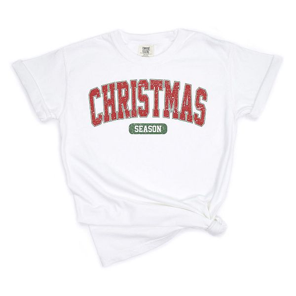 

Футболка Varsity с эффектом поношенности в рождественской тематике Simply Sage Market