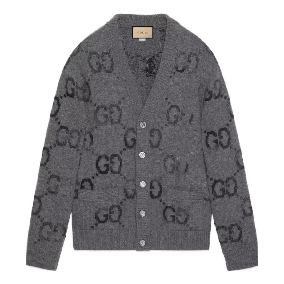 

Кардиган Gucci Wool Cardigan With GG Intarsia 'Grey' 770507-XKDSJ-1128, серый