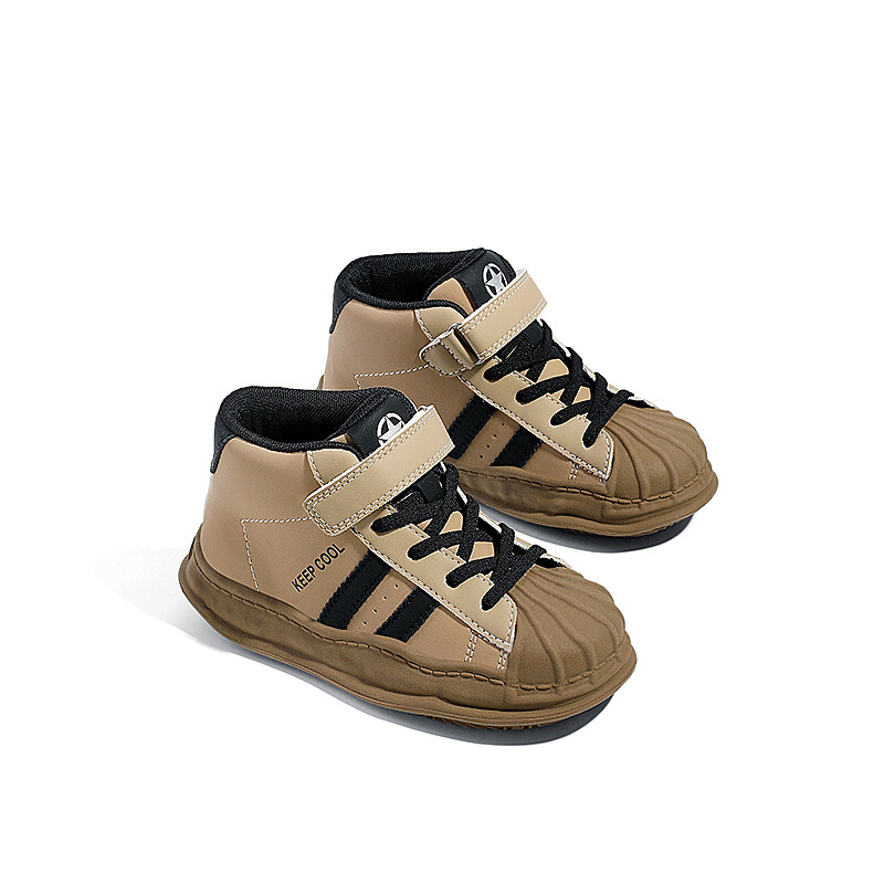 Кроссовки Jeep Kids Skateboarding Shoes Kids High-top Black/Brown, коричневый — фото 3