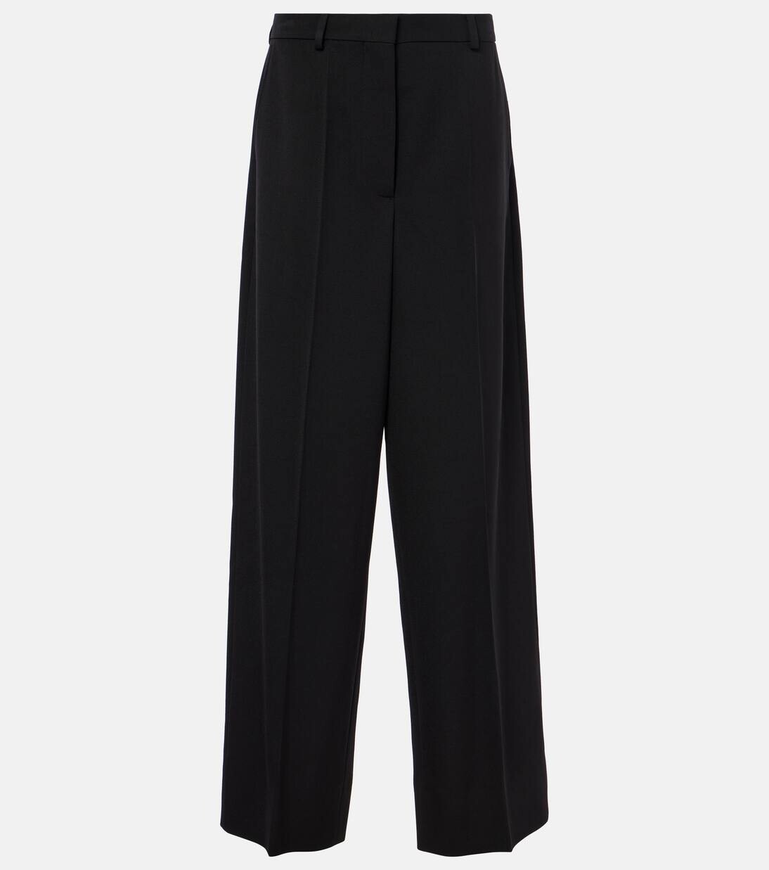 

Шерстяные брюки широкого кроя Stella Mccartney, черный