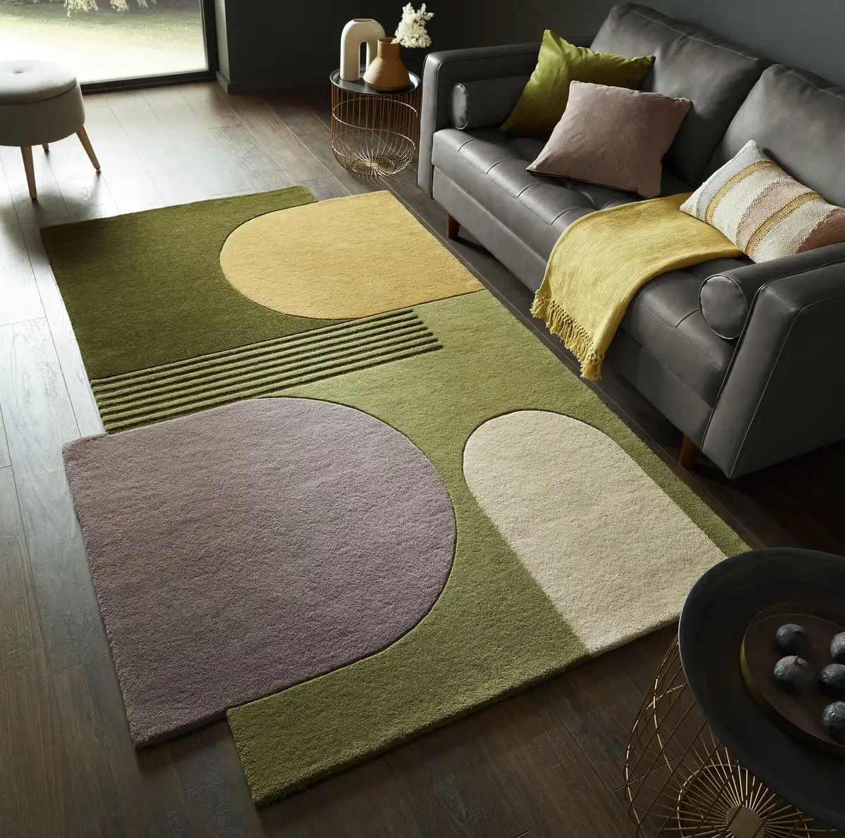 

FLAIR RUGS шерстяной ковер "Романтик", прямоугольный, короткий ворс, узор в стиле ретро 120х180 см, цвет bunt, grün