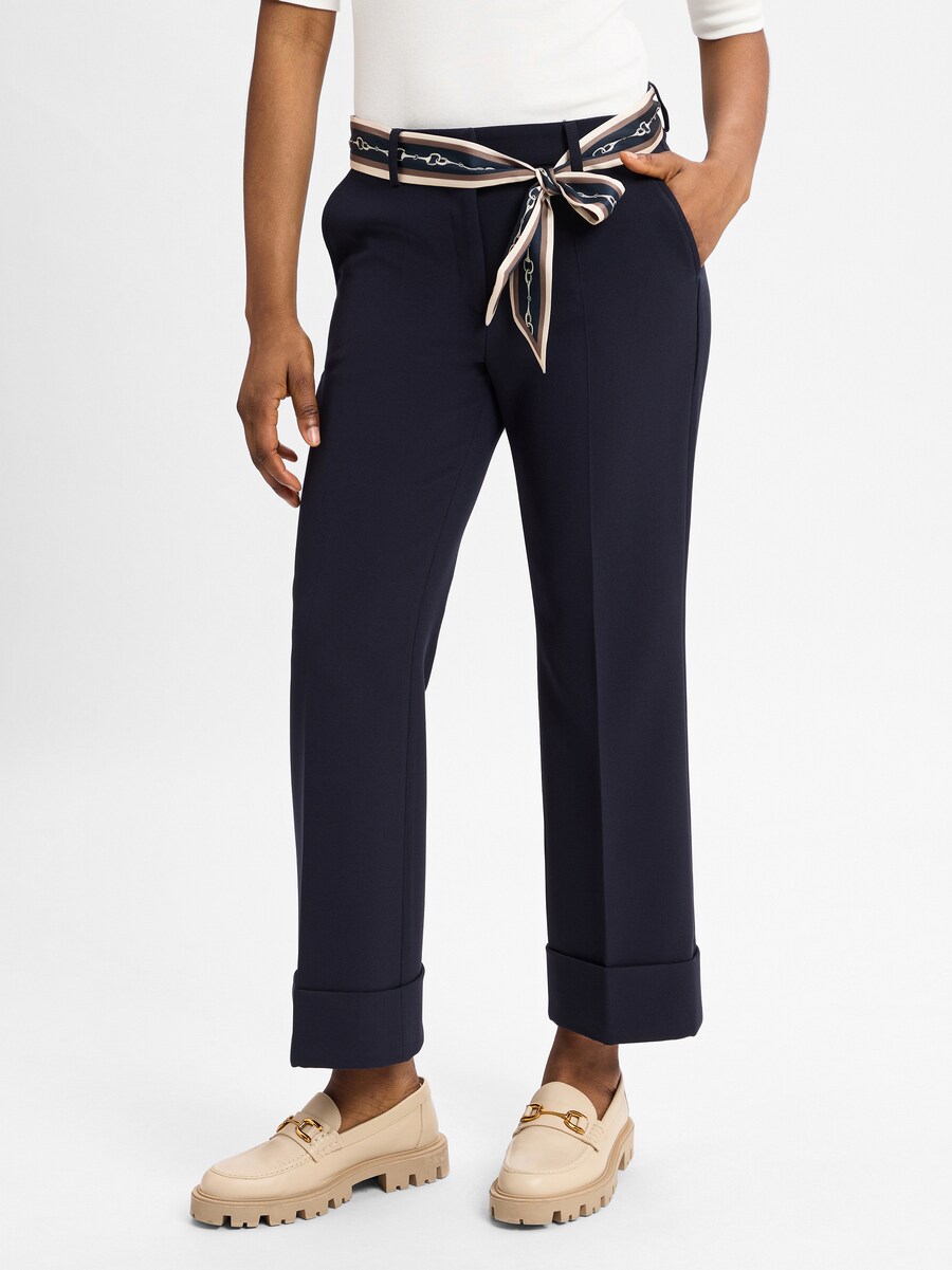 

Узкие брюки со складками Cambio France, темно-синий