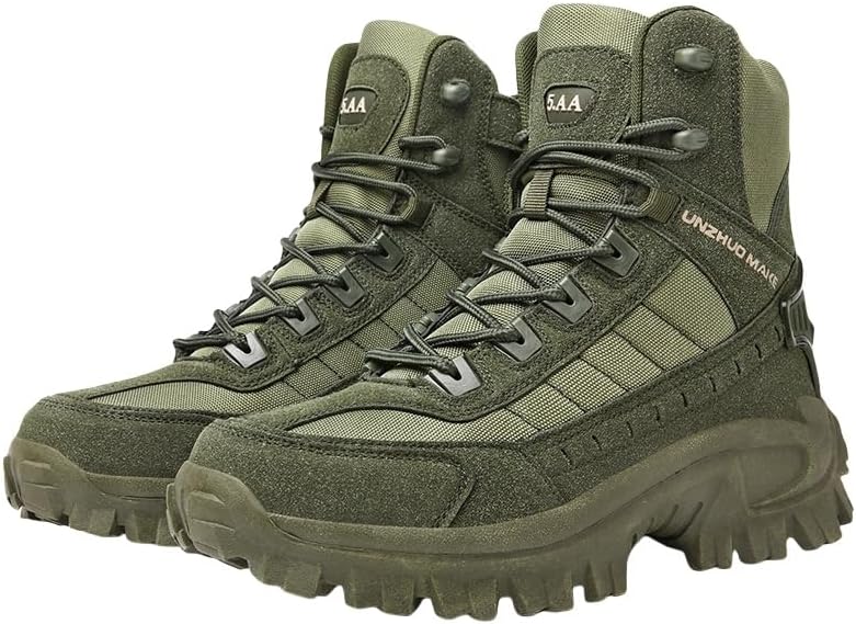 

Мужские большие высококлассные альпинистские ботинки для открытого воздуха- противоскользящие, прочные, с толстой подошвой, и подходящие для любых случаев Fmshi, зеленый