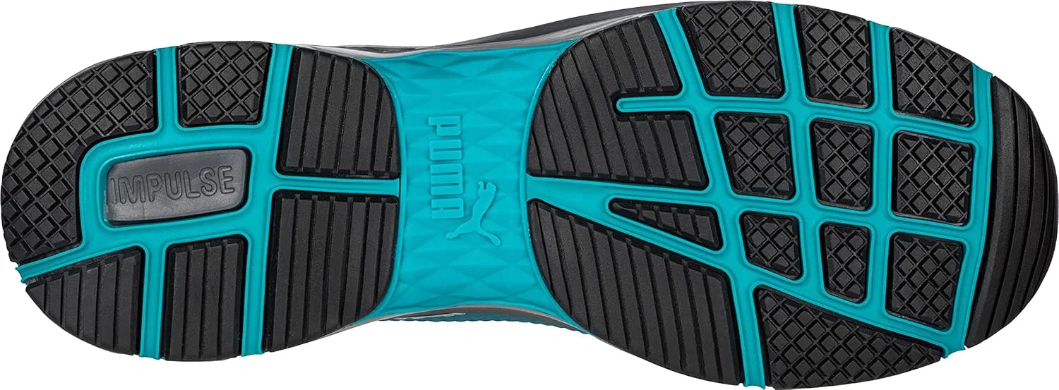 Рабочие ботинки PUMA Safety Fuse Knit WNS Low, модель S1P, защита от электростатического разряда, защита от проникновения, защита от металла, веганские, женские, Grey / Blue — фото 3