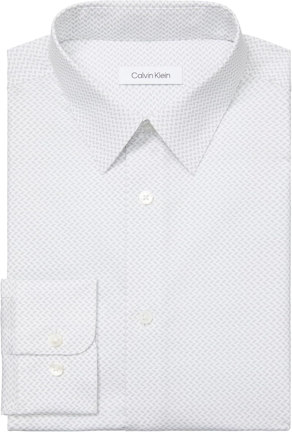 Мужская рубашка Calvin Klein, классический крой, не требует глажки, с принтом, Grey — фото 3