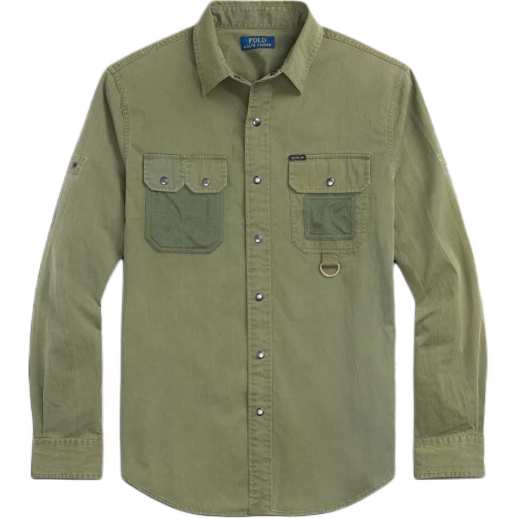

Polo Ralph Lauren Мужская классическая рубашка FW24, темно-оливково-зеленого цвета
