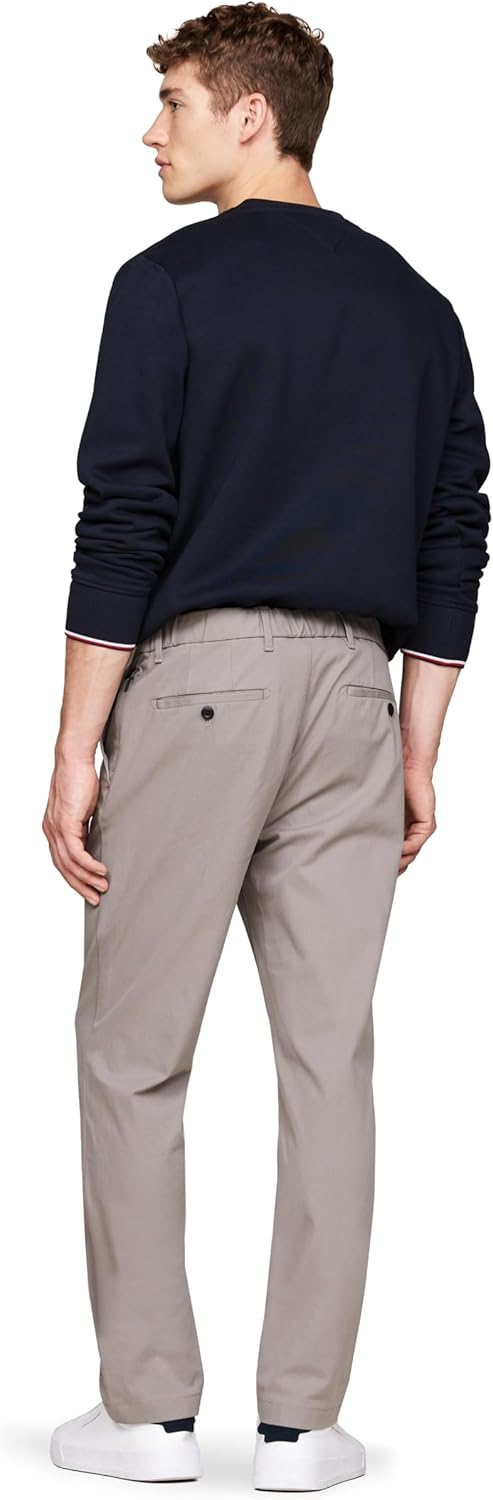 Мужские повседневные брюки Tommy Hilfiger из влагоотводящей ткани, устойчивые к складкам, прямого кроя, Hydrogen Grey — фото 3