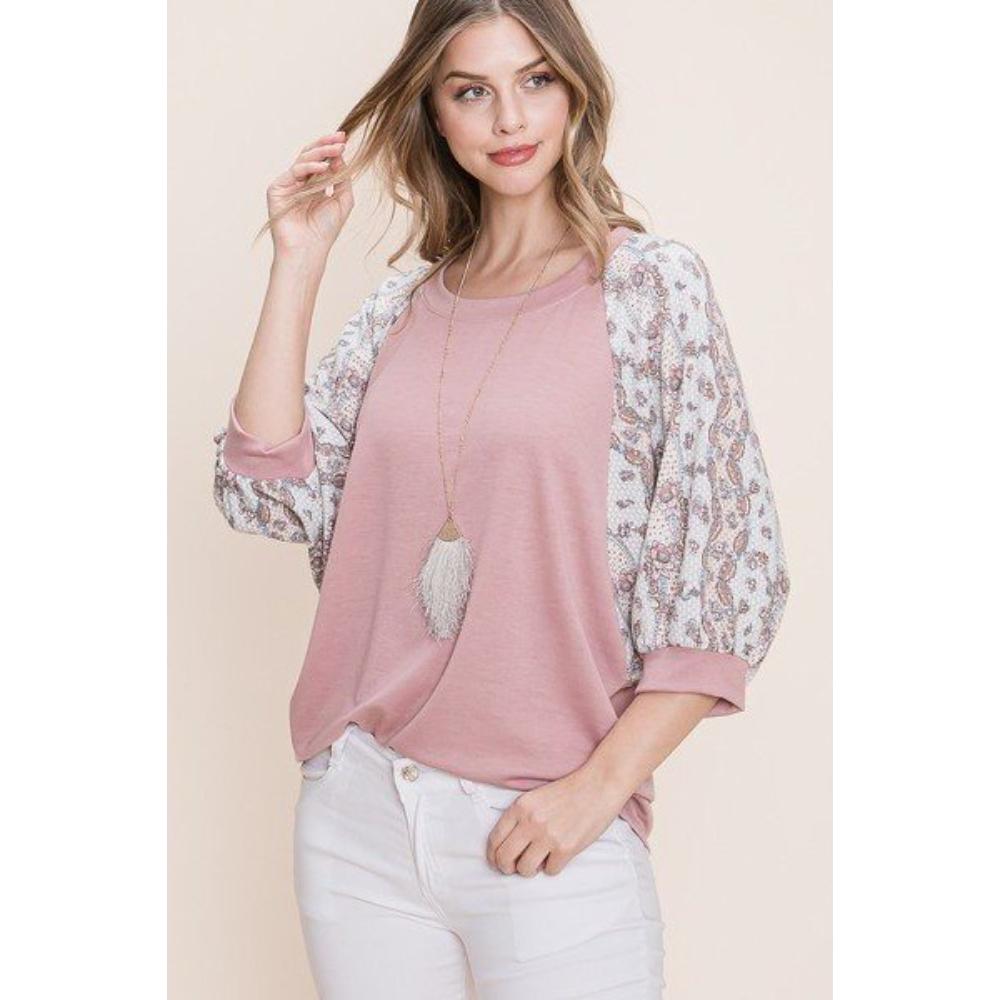 

Однотонный топ из французского трикотажа FASHNZFAB, цвет mauve