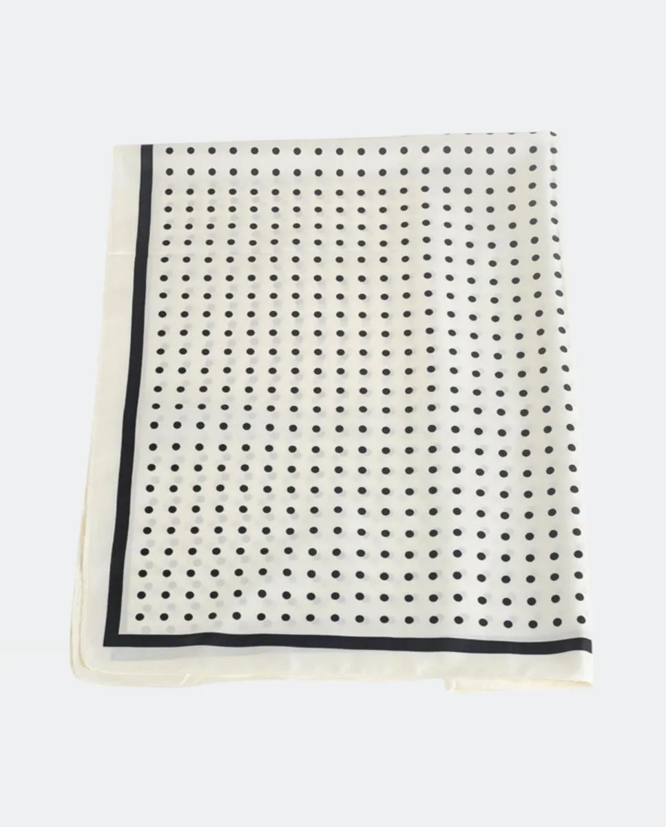 

Платок из полиэстера в горошек, квадратный, свежий и универсальный платок для женщин Kbas, белый