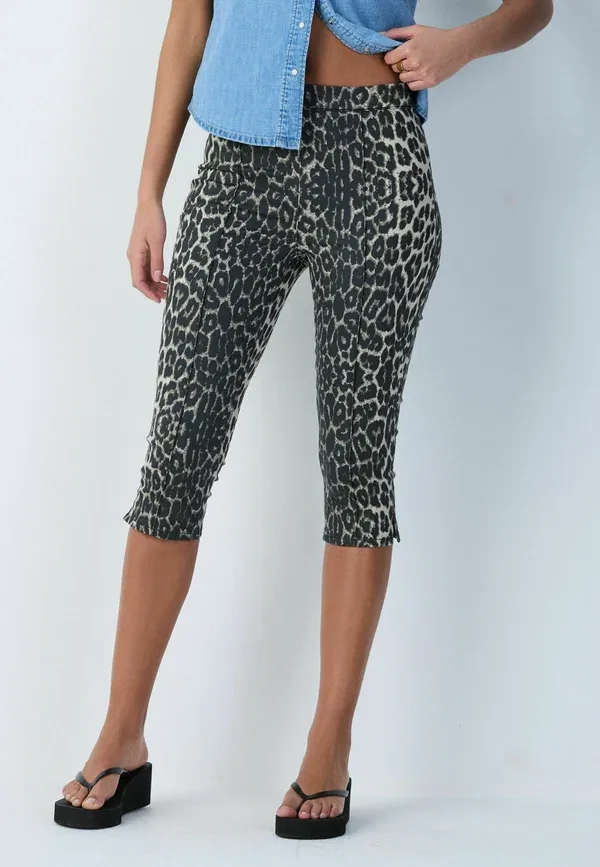 Брюки-капри Next Petite fit crop capri, джинсы с леопардовым принтом