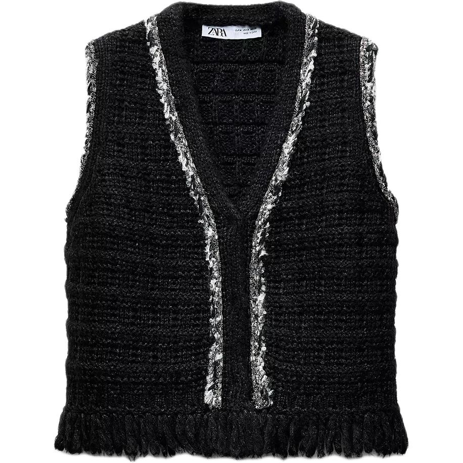 

ZARA Женский черный жилет, Black