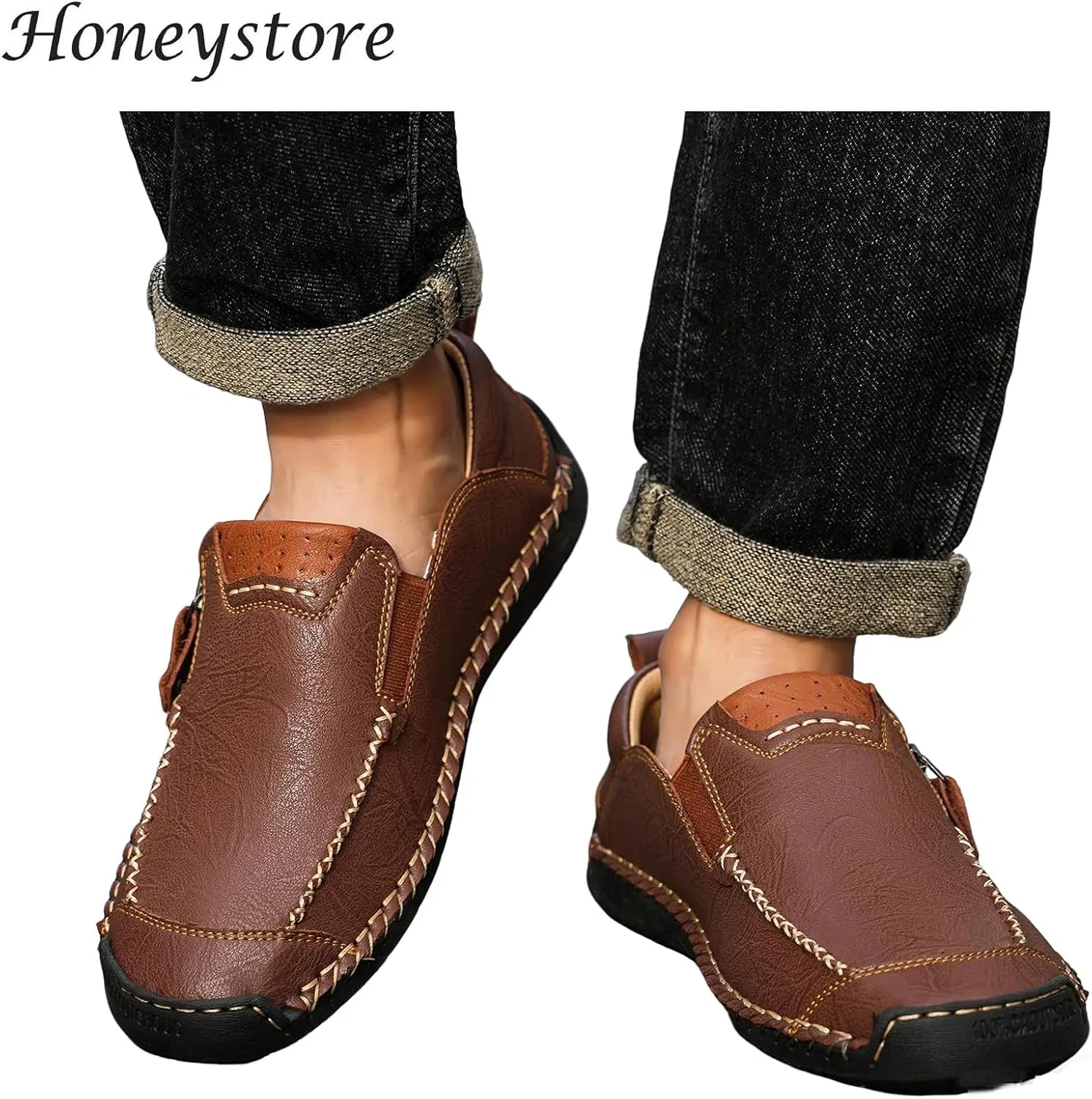 Лоферы мужские повседневные Honeystore, темно-коричневый — фото 2