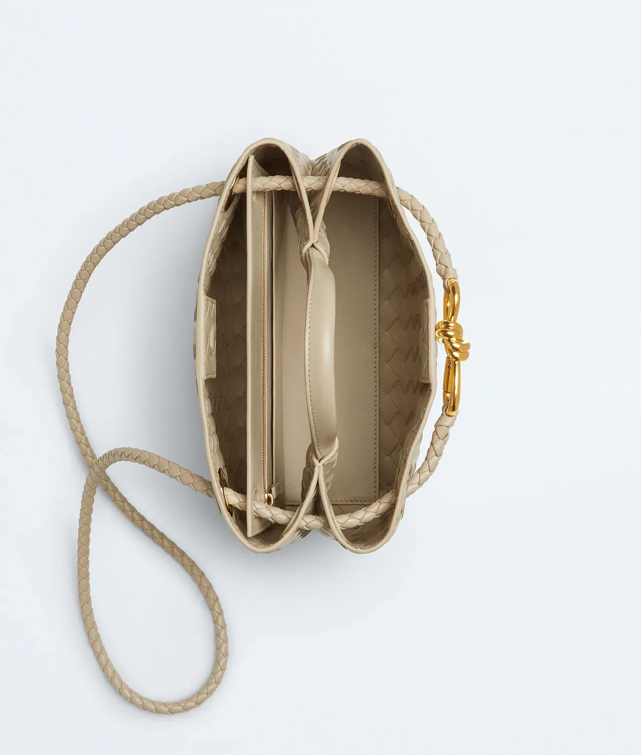 Small Andiamo BOTTEGA VENETA, бежевый — фото 3