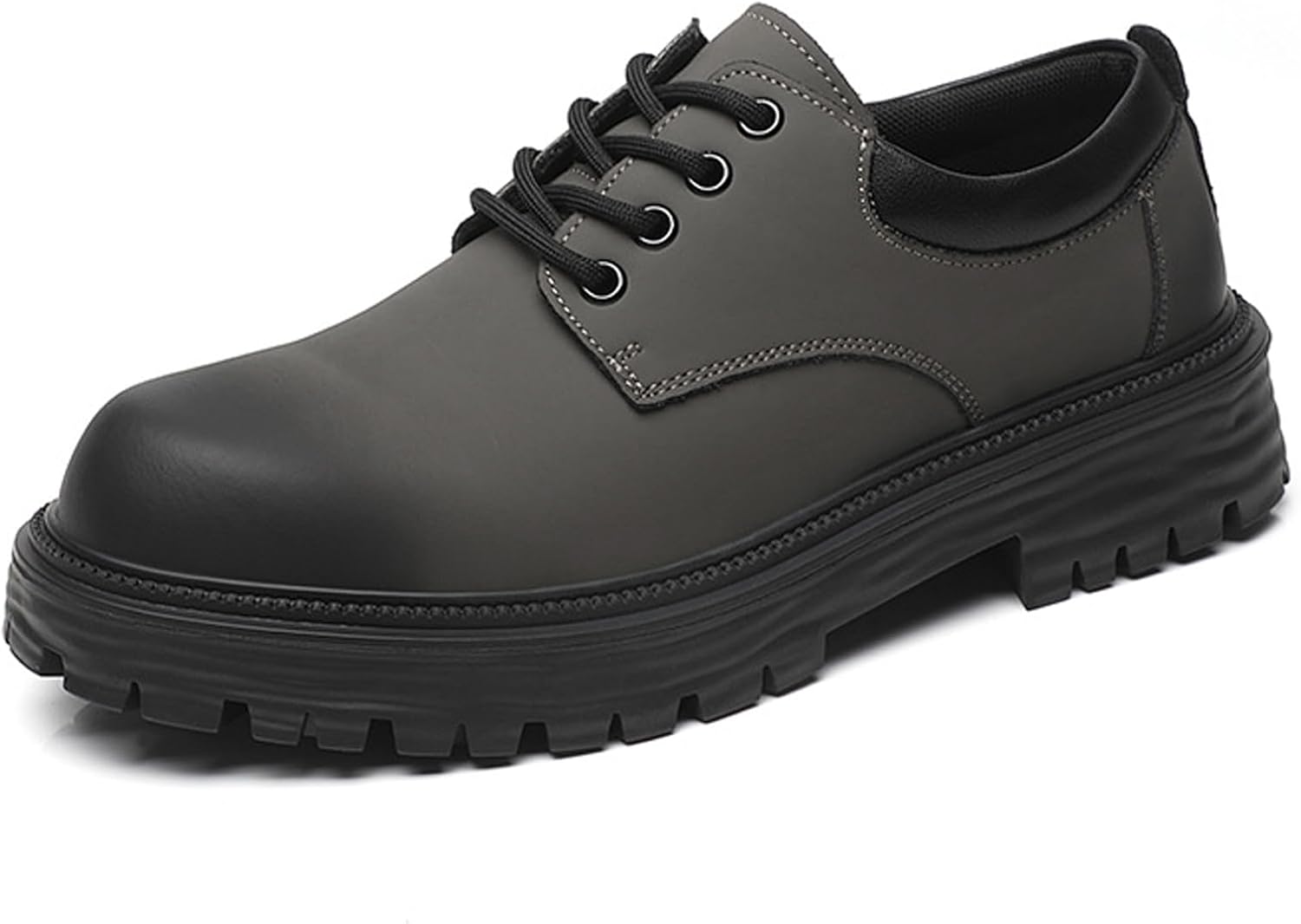 

Мужские платформенные деловые туфли из натуральной кожи, повседневные оксфорды с грубой подошвой и массивным каблуком, шнуровка, туфли дерби с мягкой резиновой подошвой для работы в офисе Tznbgge, черный