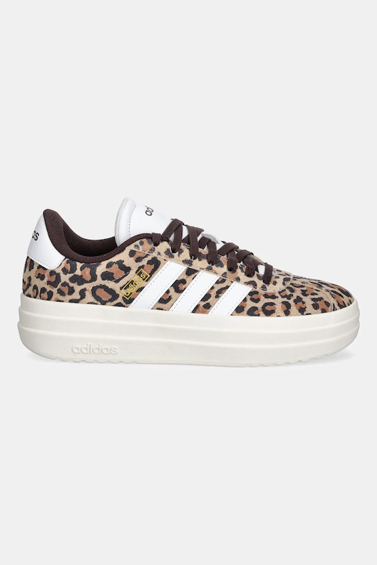 Замшевые кроссовки VL Court Bold Adidas, бежевый — фото 2