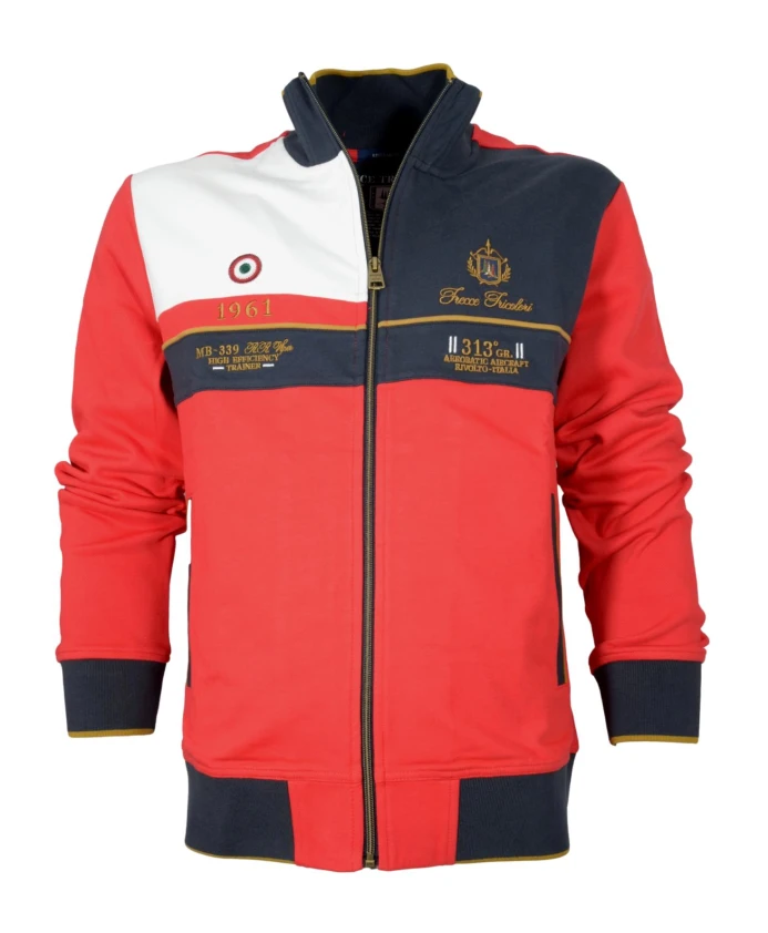 

Мужская толстовка красного цвета с вышитыми трехцветными стрелами. Aeronautica Militare, красный