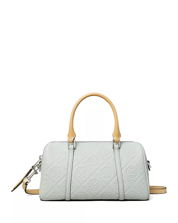 

Сумка-Портфель из кожи с тисненым монограммом «Т». Tory Burch, серый