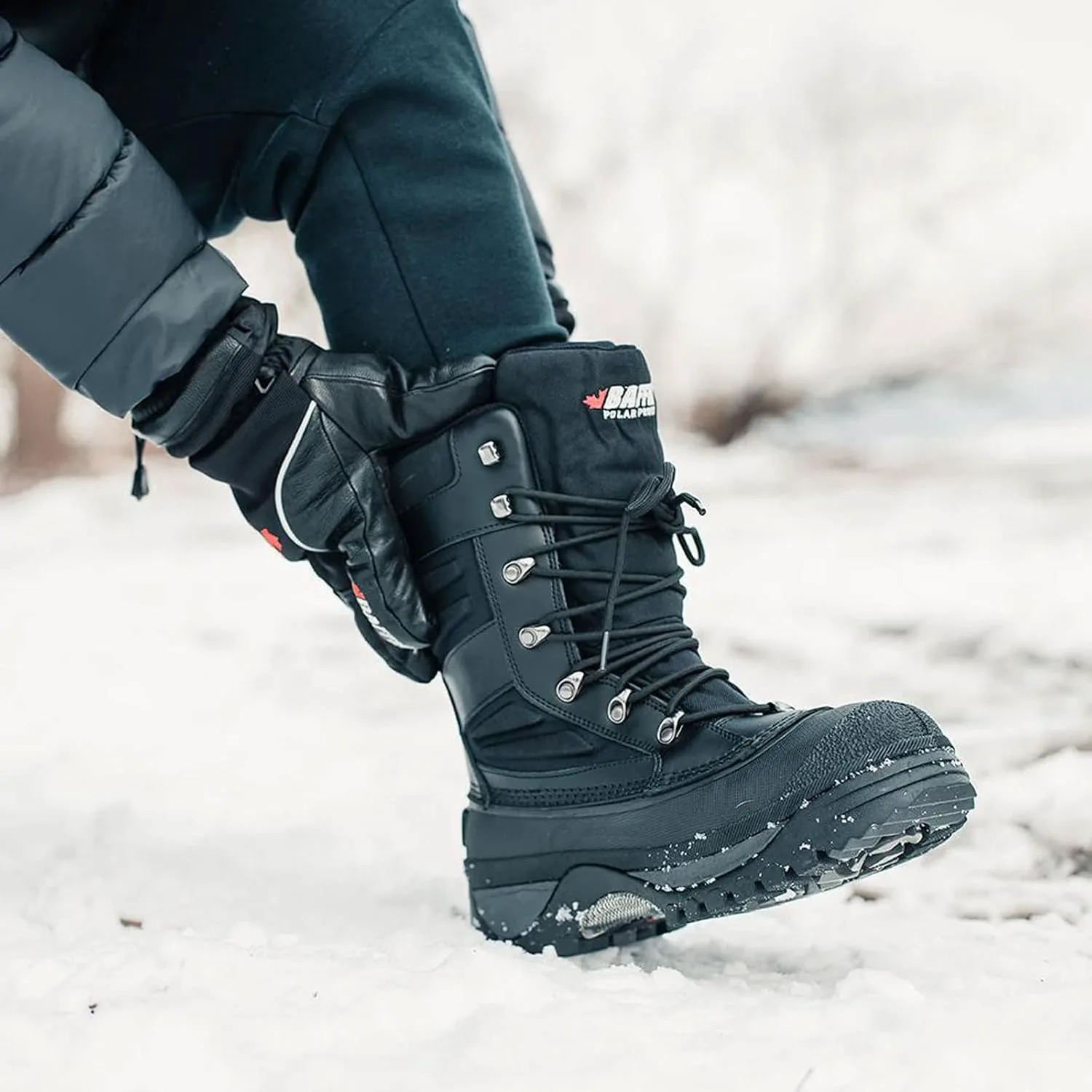Мужские зимние ботинки Baffin CROSSFIRE | Теплые, прочные, водонепроницаемые кожаные ботинки с утеплителем для снега и охоты в экстремально холодную погоду, черный — фото 4