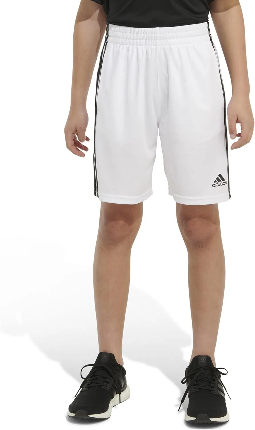 Детские классические шорты Adidas с тремя полосками, белый — фото 4