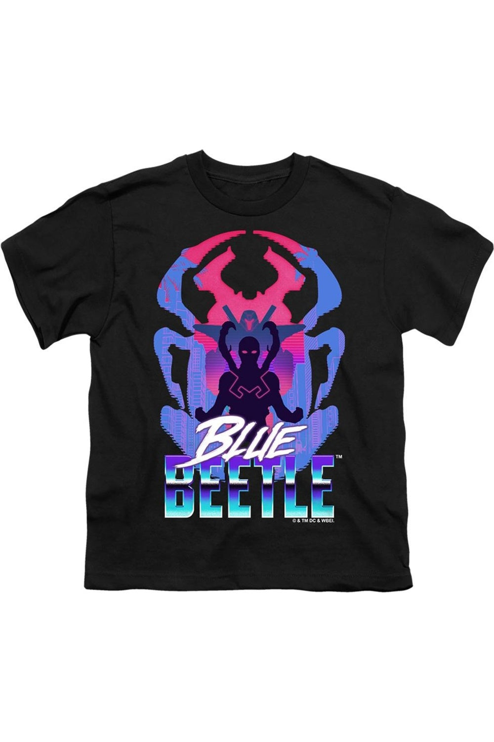 

Футболка с силуэтом Blue Beetle (2023) для детей с коротким рукавом Gildan