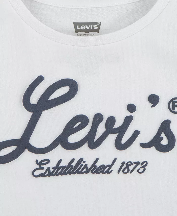 Футболка с графическим принтом Big Girls Script Logo Levi's, белый — фото 3