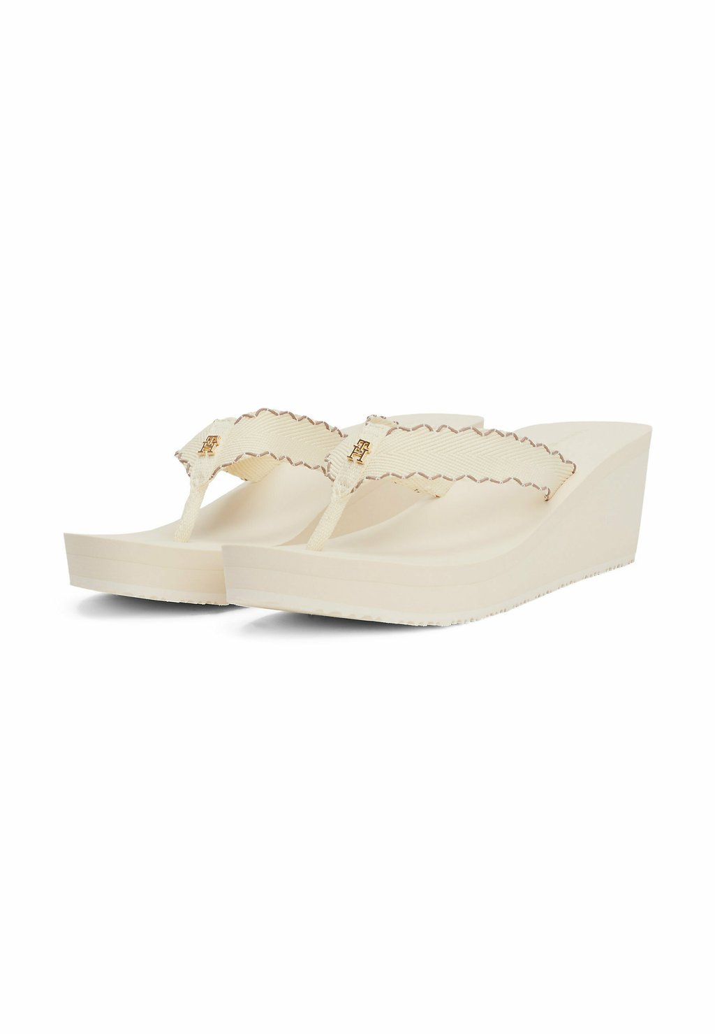Сандалии с Т-образной застежкой MONOGRAM WEDGE FLIP-FLOPS Tommy Hilfiger, бежевый — фото 2