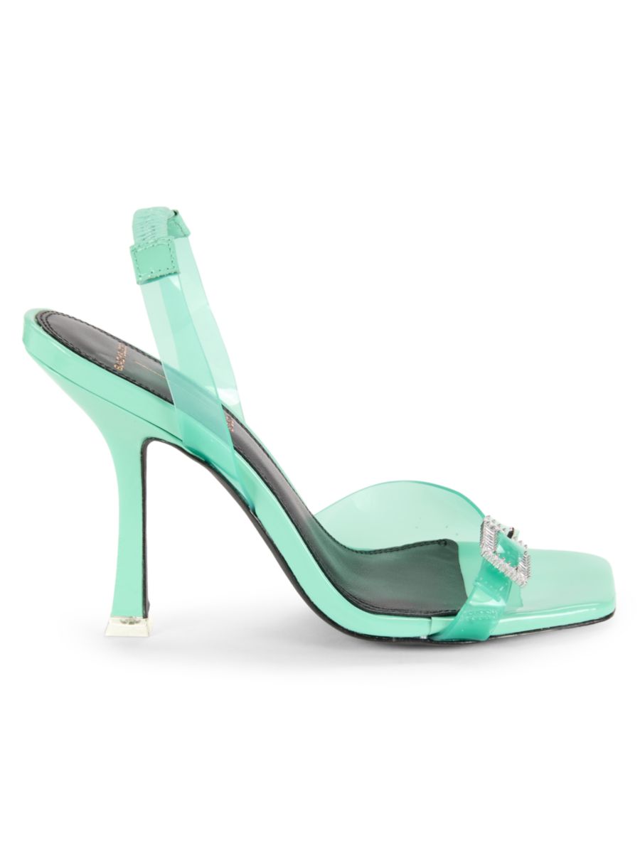 Сандалии Porsha с кожаной подкладкой и пяткой Black Suede Studio, цвет Teal