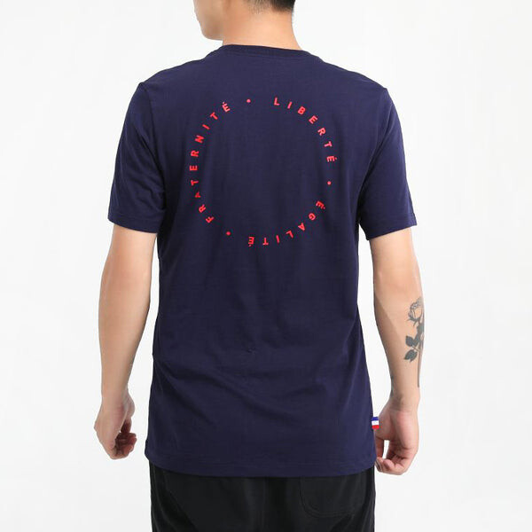 Футболка france national team 20/21 t-shirt 'navy blue' Nike, синий — фото 4