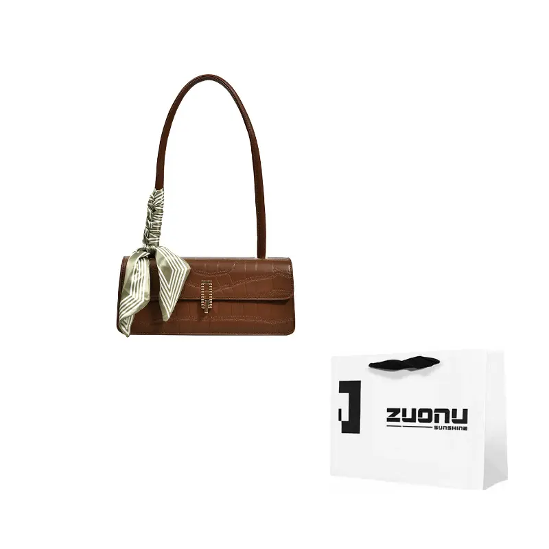 

ZUONU Плечевая сумка маленькая квадратная женская, Dark Brown