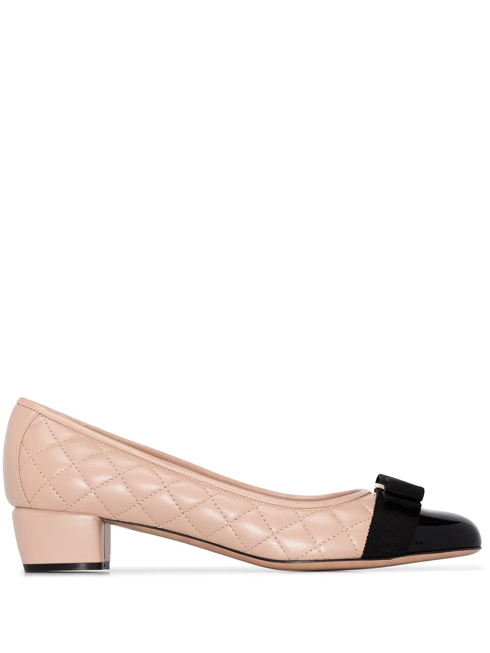 Стеганые туфли-лодочки Vara Q 35 Ferragamo, нейтральный