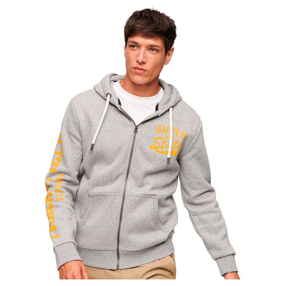 

Толстовка Superdry Athletic Coll Graphic Full Zip, серый