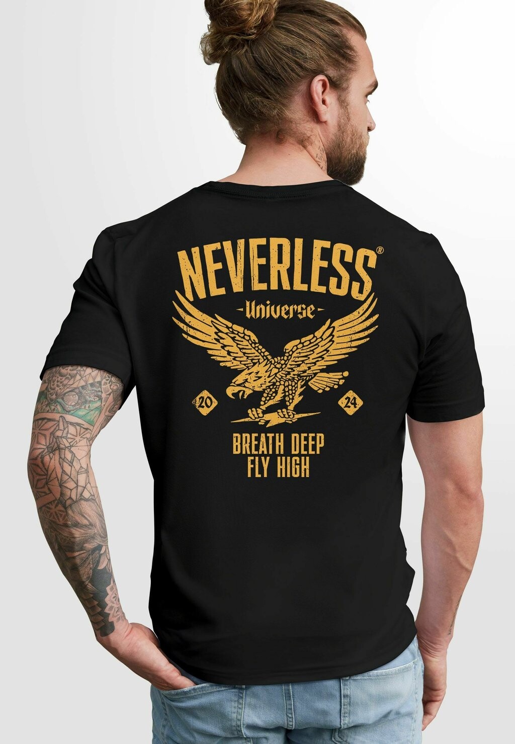 

Футболка с принтом ADLER EAGLE RETRO DESIGN FASHION STREETSTYLE Neverless, черный