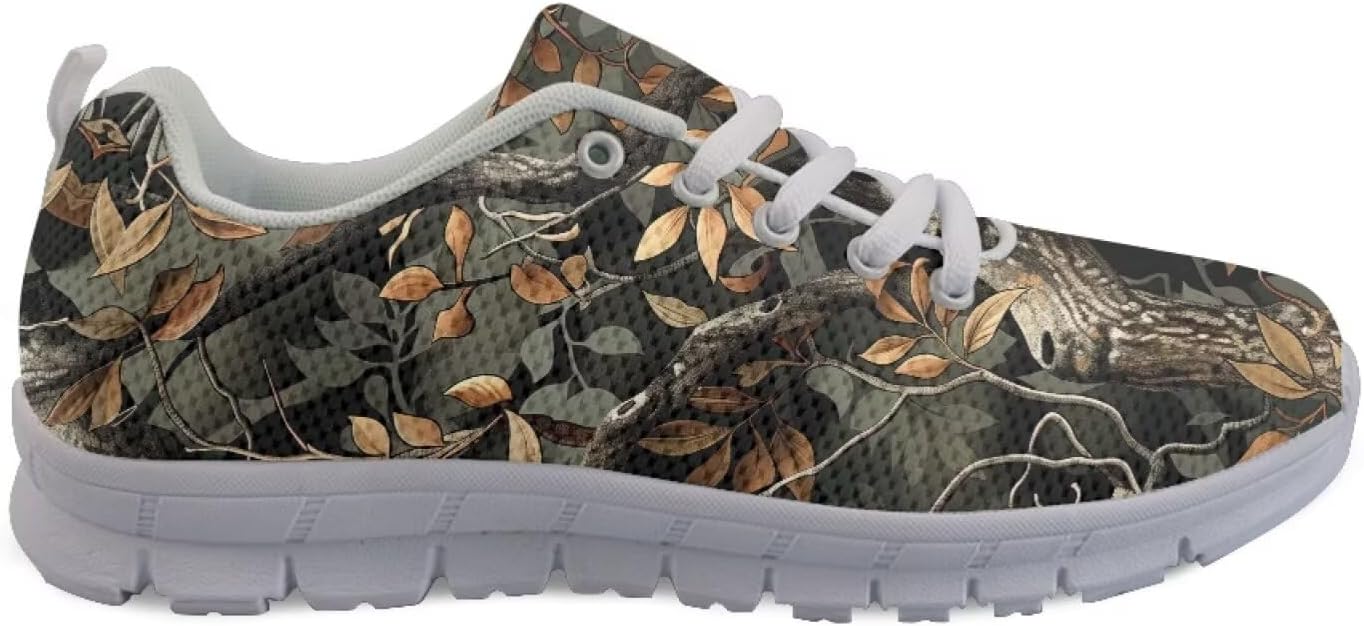 

Гольф-обувь, модные кроссовки на шнуровке, легкие кроссовки для фитнеса, спортзала, тенниса, бега и походов Getelinseng, Leaf Hunting Camouflage