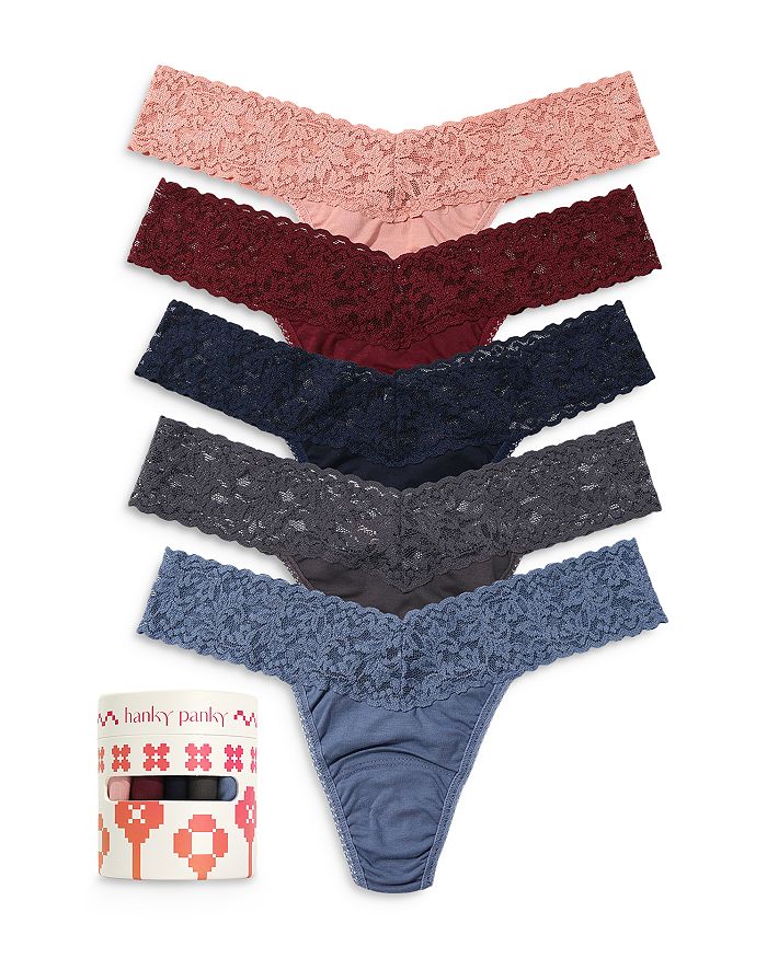

Стринги из хлопка Supima с низкой посадкой, набор из 5 шт Hanky Panky, коричневый