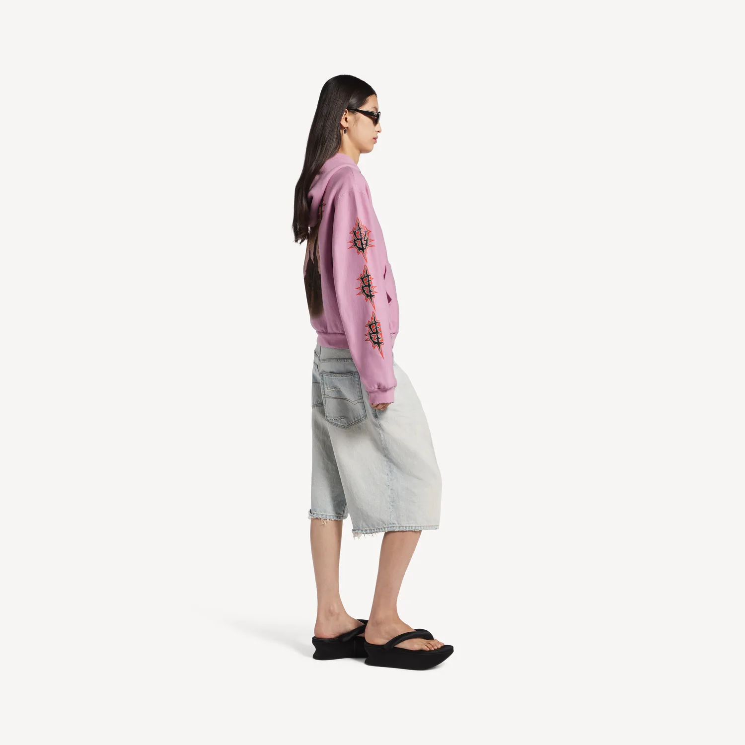 Толстовка Balenciaga Sacré Cœur Medium Fit Zip-Up, розовый — фото 3