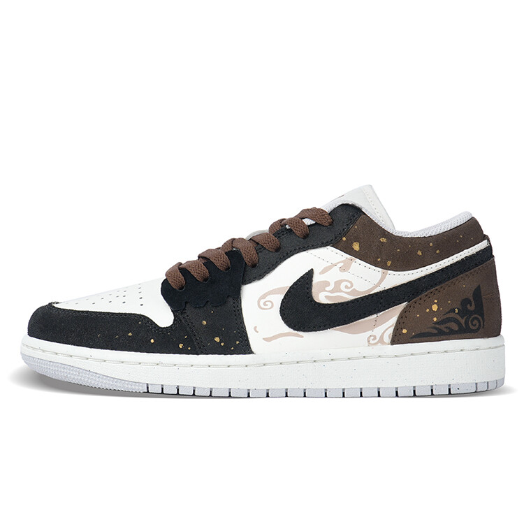 Кроссовки Air Jordan 1 Skateboarding Shoes Unisex Low-top Black/Brown, черный/коричневый — фото 2