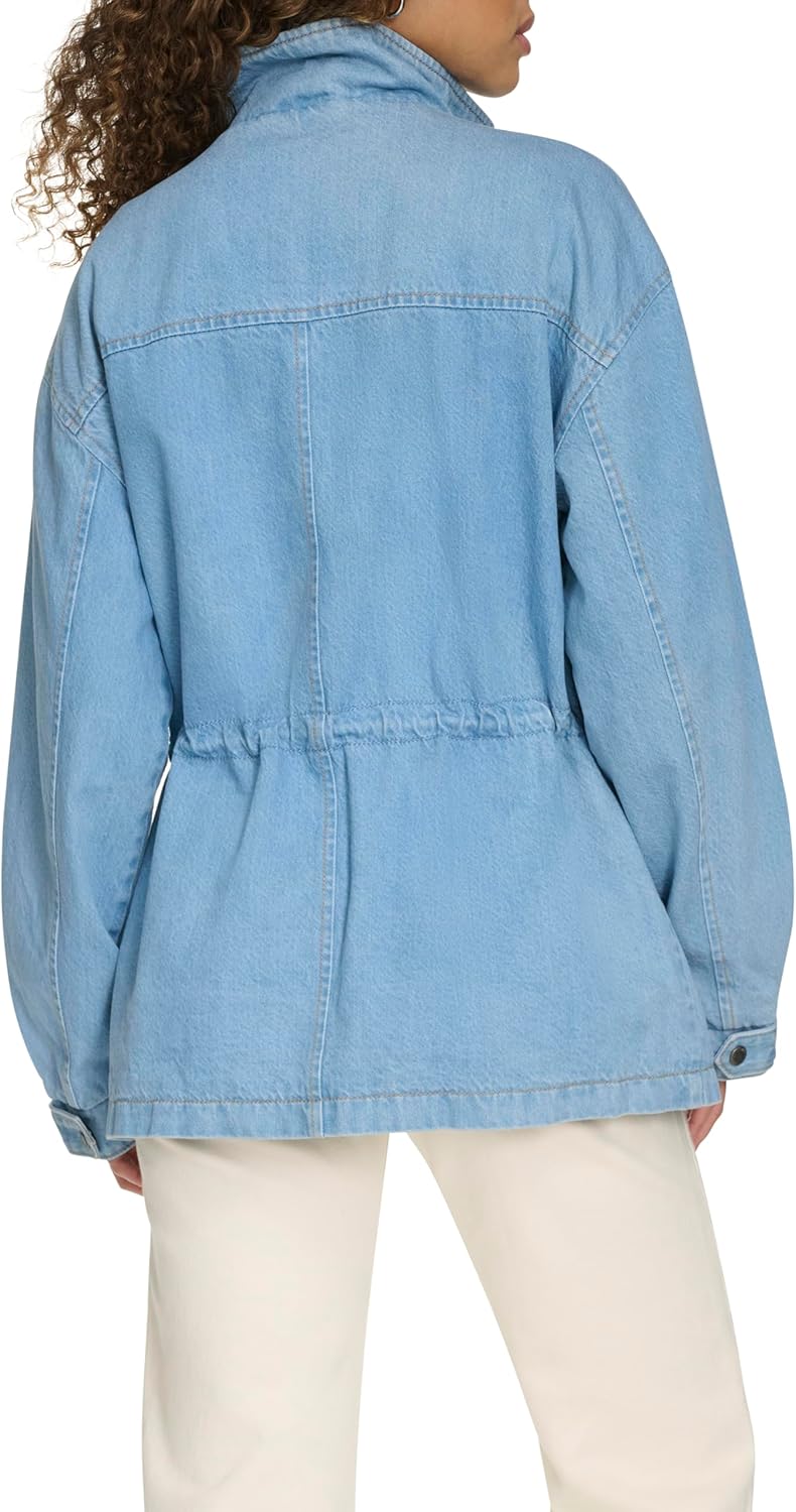 Женская куртка Levi's в стиле милитари с 4 карманами и воротником-стойкой, Light Wash Denim — фото 4