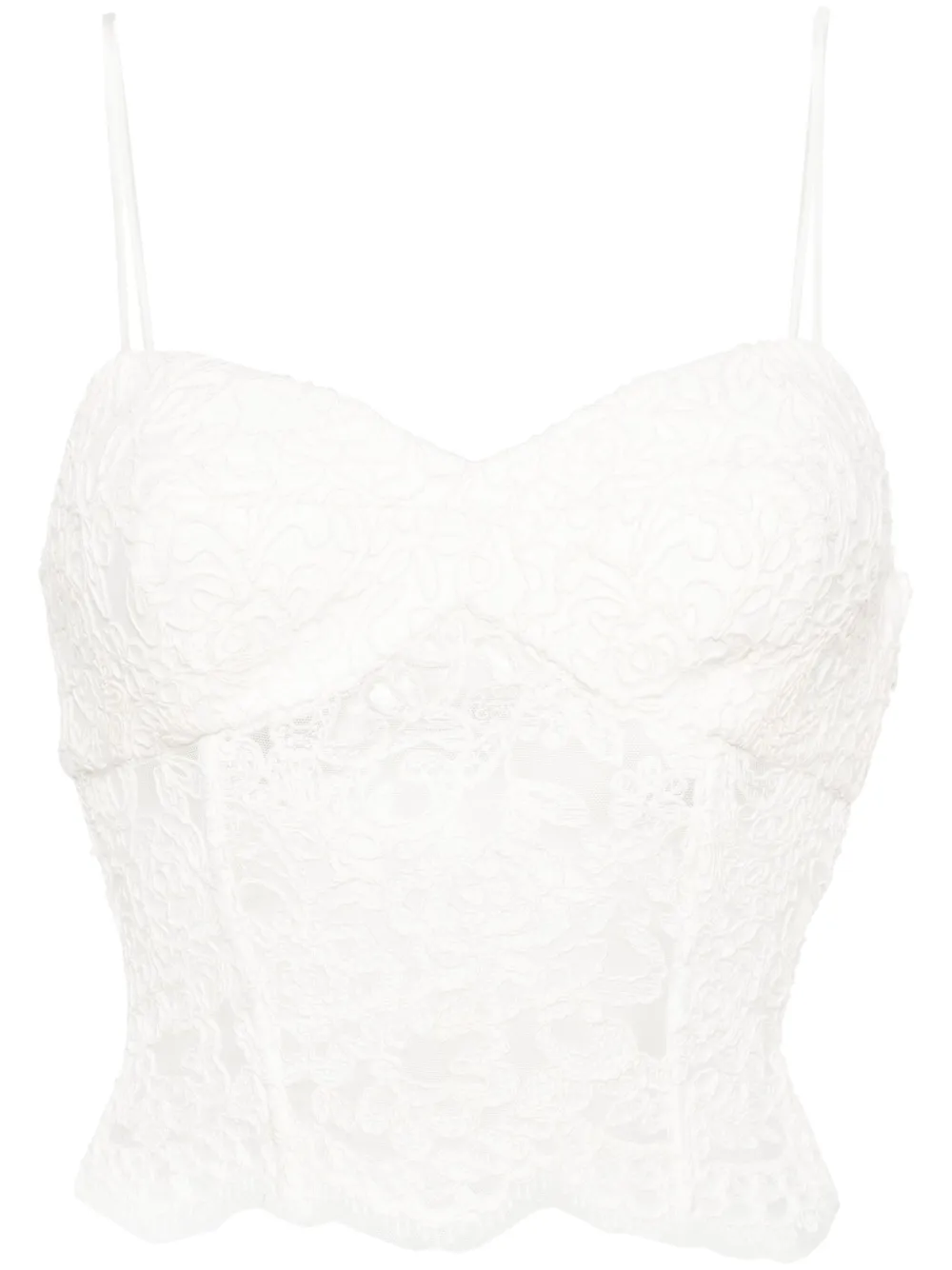 

Кружевной топ-бюстье Ermanno Scervino, белый