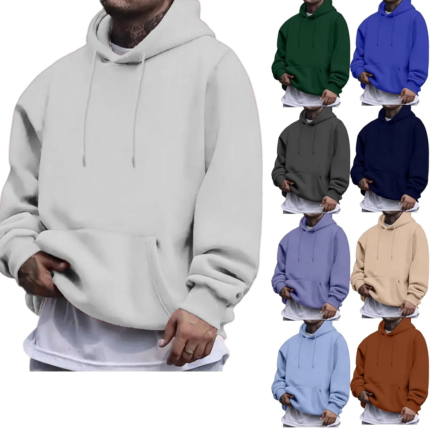 

Толстовка с капюшоном для мужчин, утепленная флисом hayudier