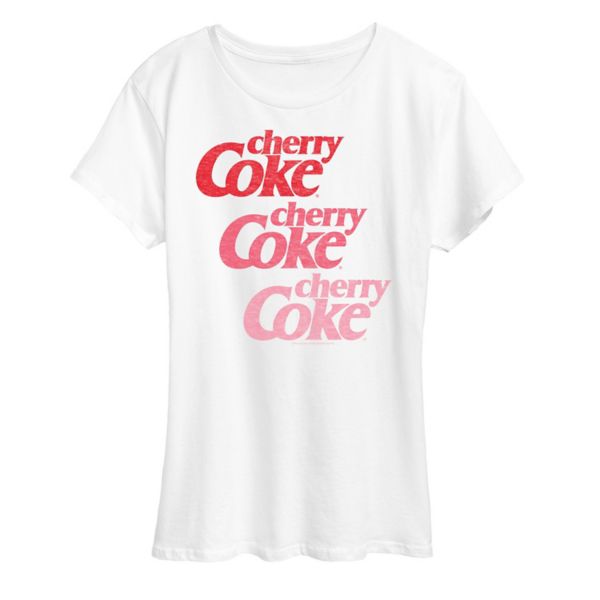 

Женская футболка с повторяющимся градиентным логотипом Cherry Coke Licensed Character, белый