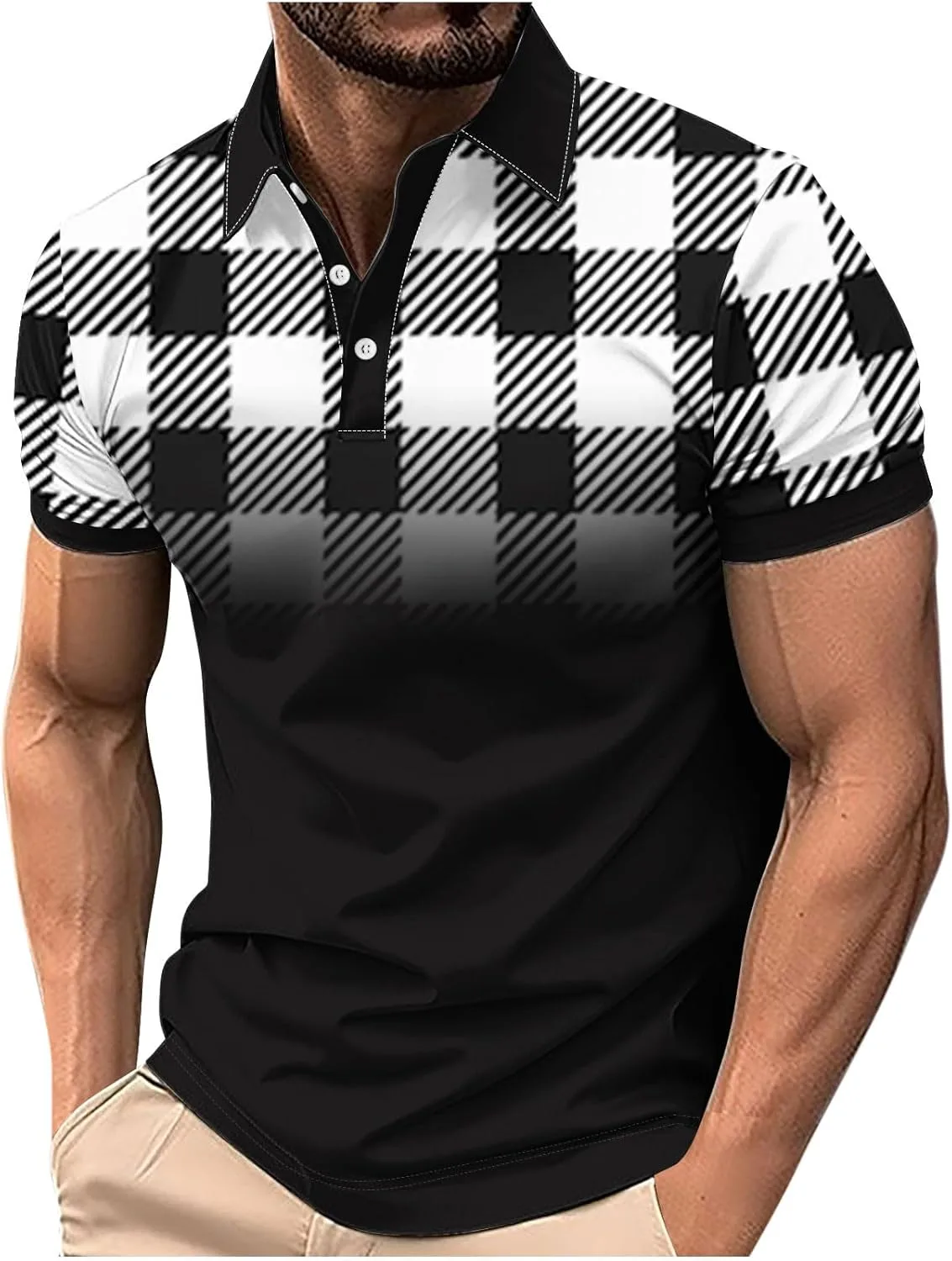 

Мужская поло с коротким рукавом и воротником