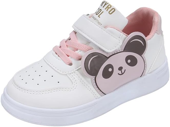 

Детские низкие кеды из холщовой ткани - повседневные туфли на шнуровке с массивной подошвой, рисунком панды и противоскользящей конструкцией Yaohuixy, розовый