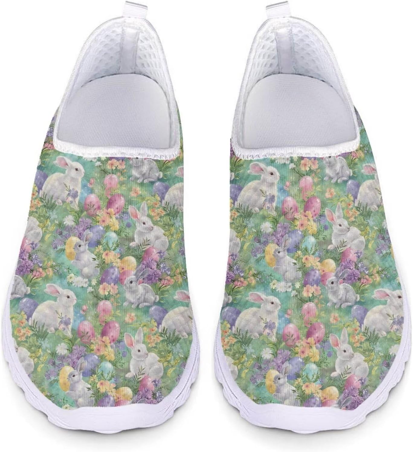 

Кроссовки Belidome с животным принтом на шнуровке для взрослых женщин и мужчин, легкие, дышащие и удобные, Cute Easter Rabbit