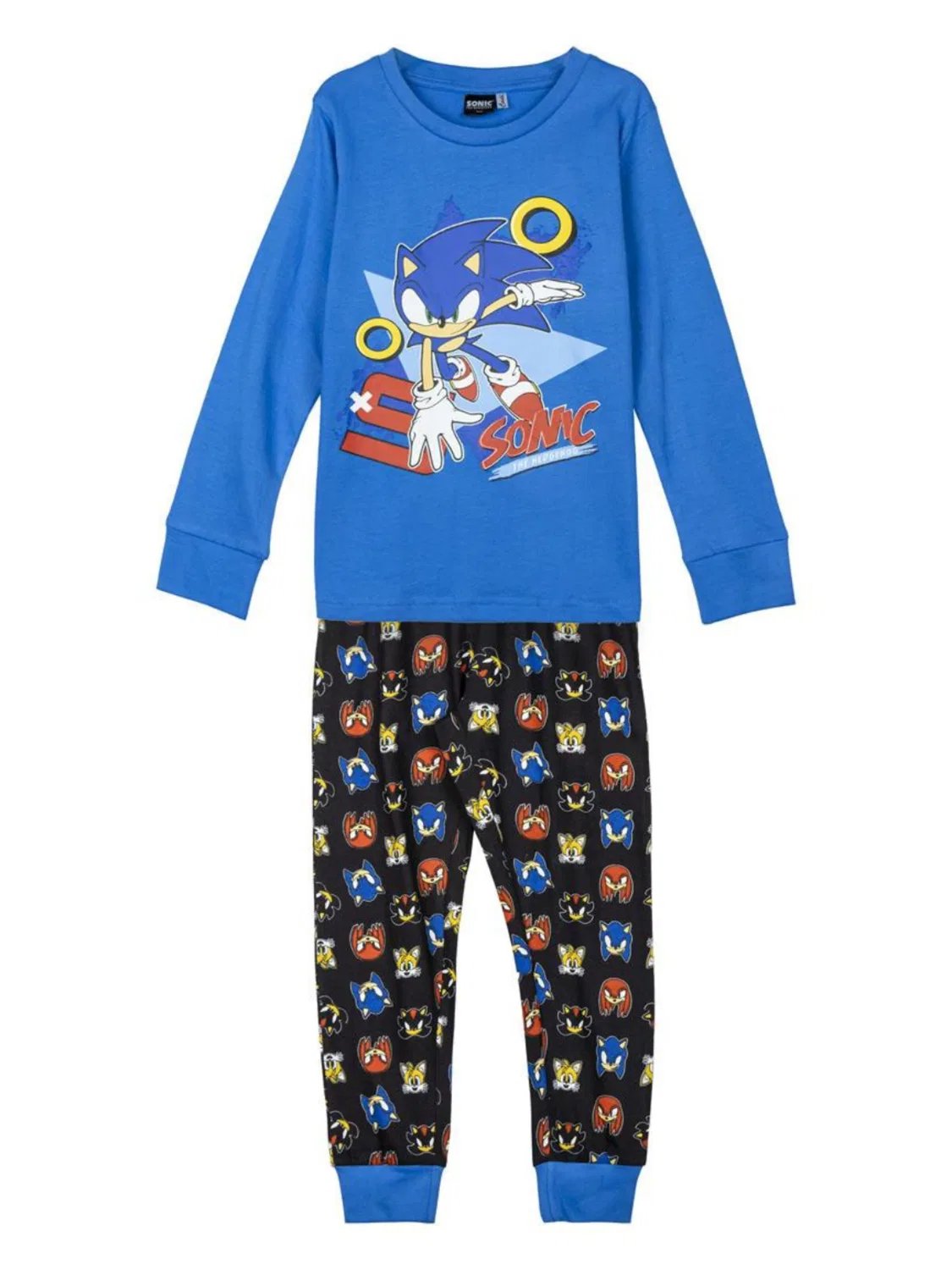 Пижама Cerdá Sonic Pyjama Set Kids Blue - Boys Girls Sleepwear Long Sleeve Top and Pants синего цвета