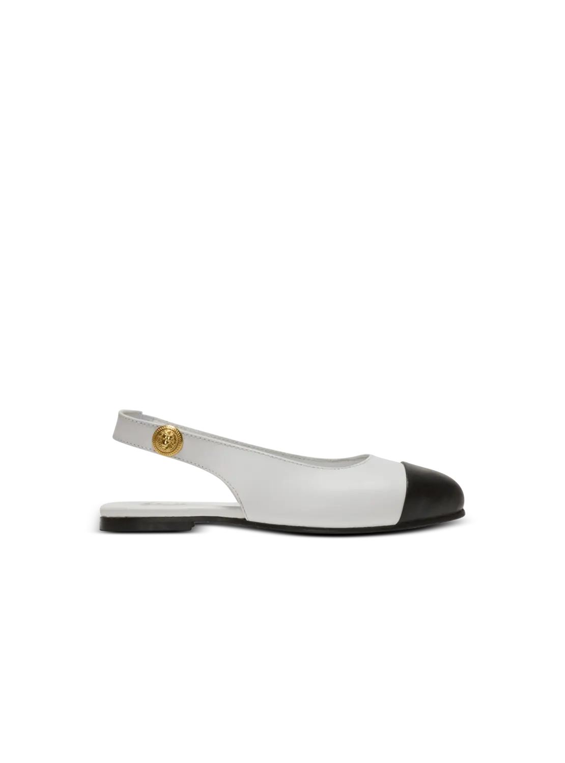 

Двухцветные кожаные балетки Balmain, белый