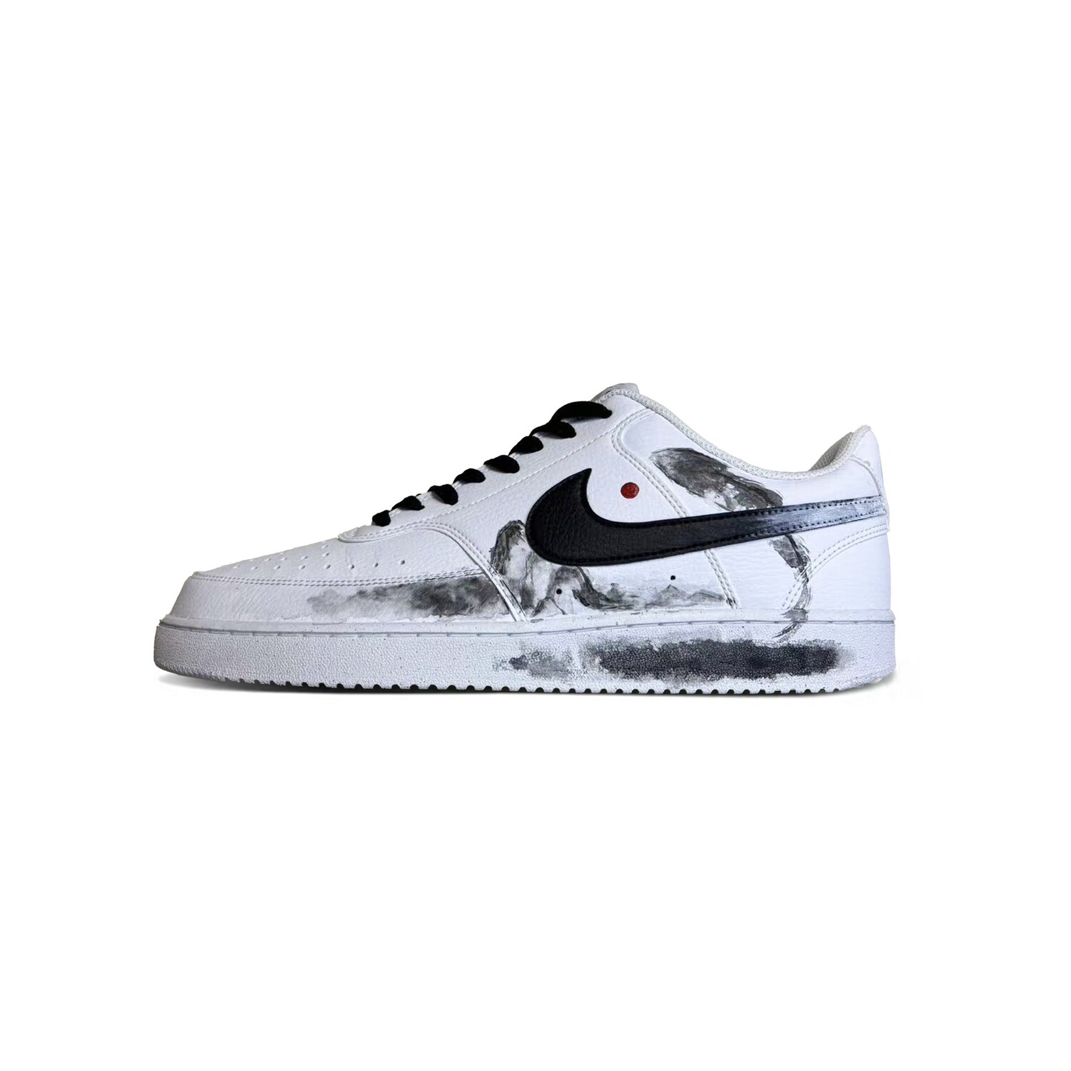 

Кроссовки Nike Court Vision 1 Skateboarding Shoes Men Low-top Black/White/Red, белый