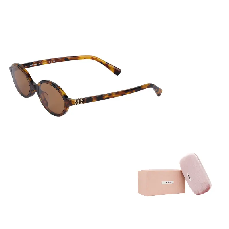 

MIU MIU Тортилловые овальные солнцезащитные очки, Tortoiseshell